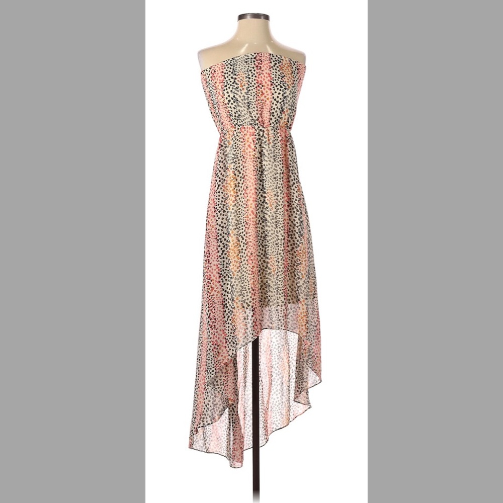 Strapless Dress | Heart Pattern Dress | High Low Dress | Maxi Dress | Boho Dress